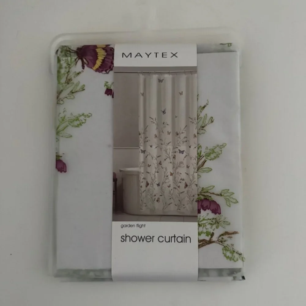 Maytex Garden Flight Peva Shower Curtain New